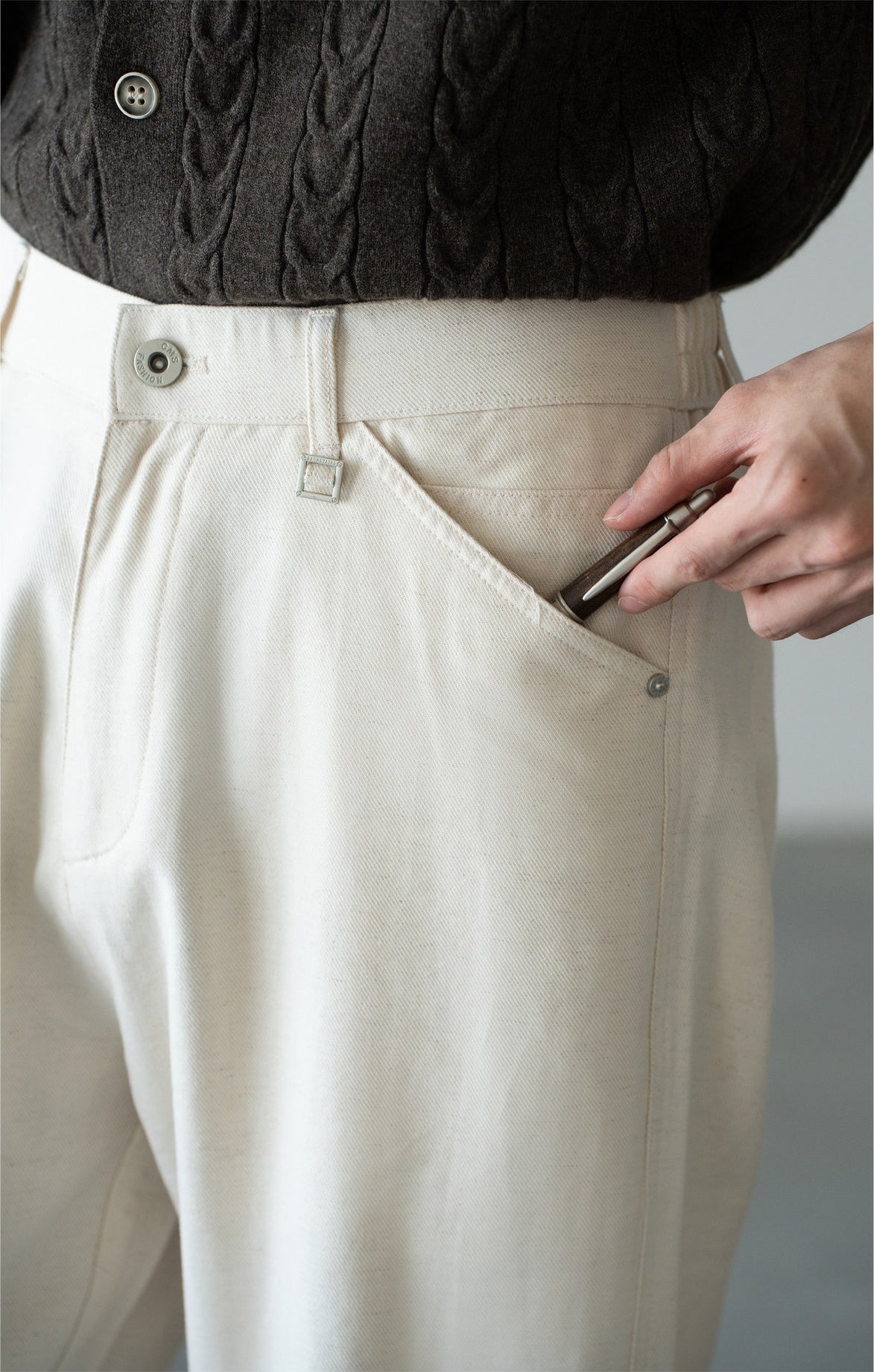 Men's Japanese-Textured 62% Cotton-Lyocell Cloud-Touch Straight Trousers - APRICOT