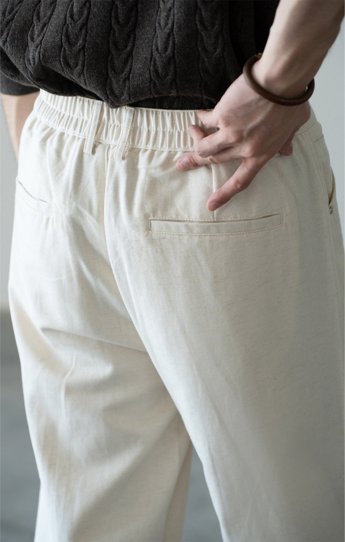 Men's Japanese-Textured 62% Cotton-Lyocell Cloud-Touch Straight Trousers - APRICOT