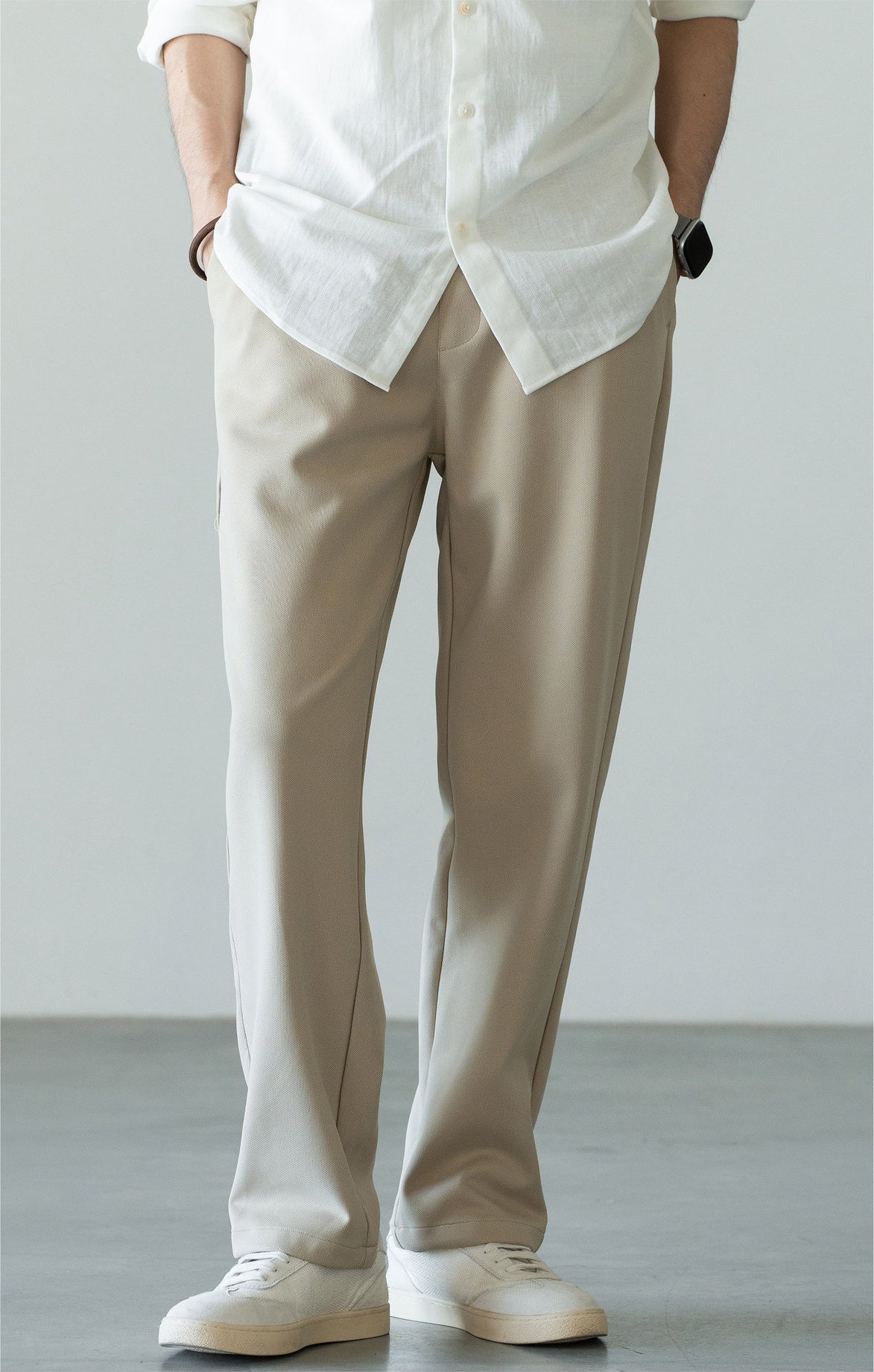 Men's Zero-Restriction Wrinkle-Free Travel Pants - Elastic Waist - KHAKI