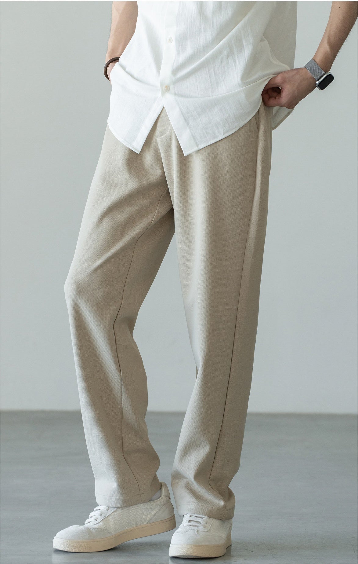 Men's Zero-Restriction Wrinkle-Free Travel Pants - Elastic Waist - KHAKI
