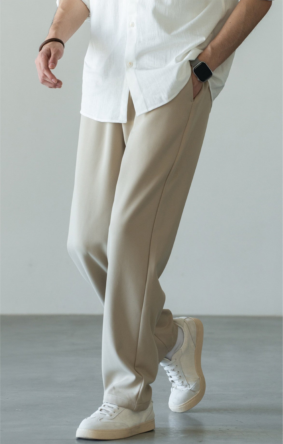 Men's Zero-Restriction Wrinkle-Free Travel Pants - Elastic Waist - KHAKI