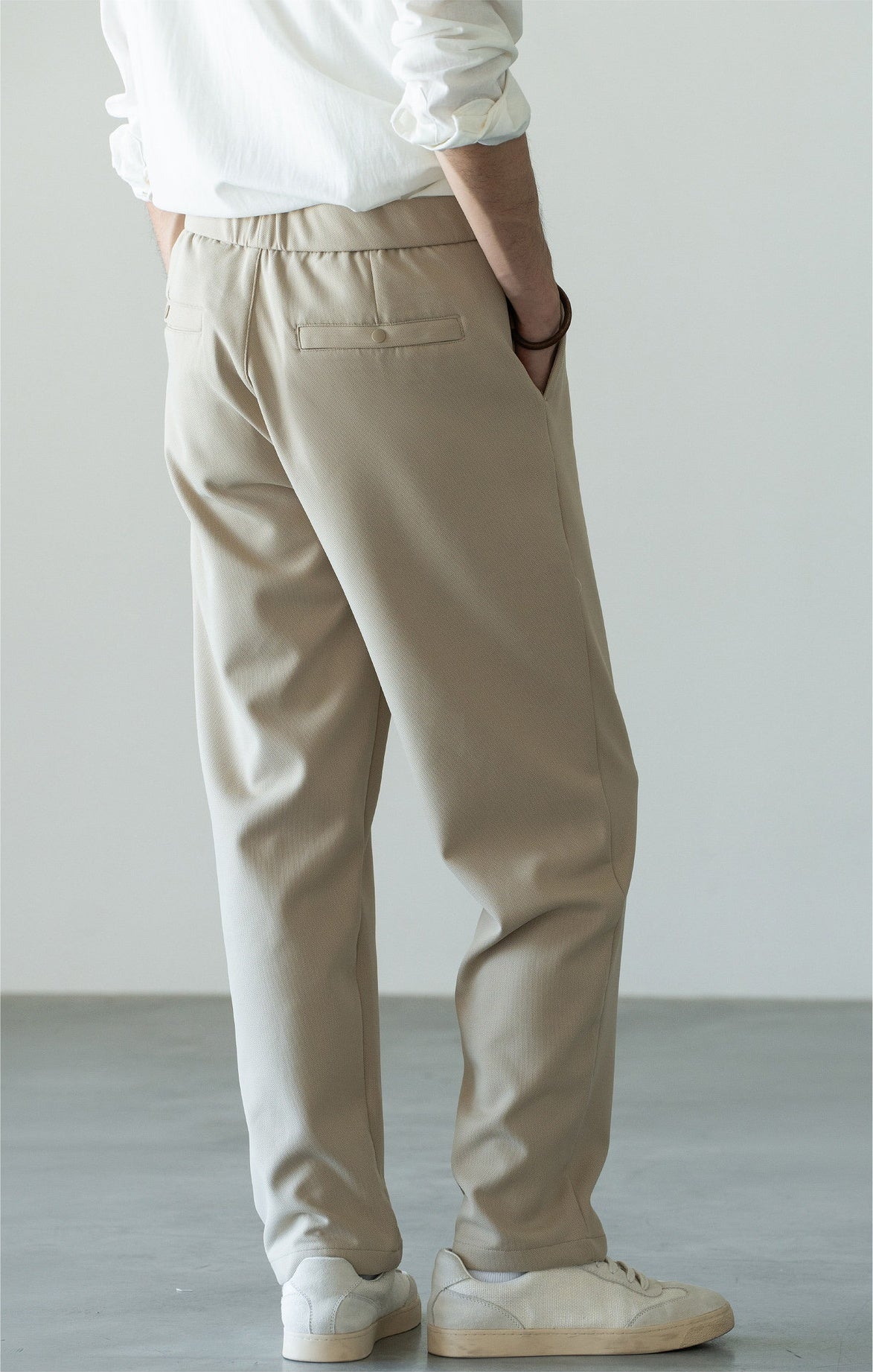 Men's Zero-Restriction Wrinkle-Free Travel Pants - Elastic Waist - KHAKI