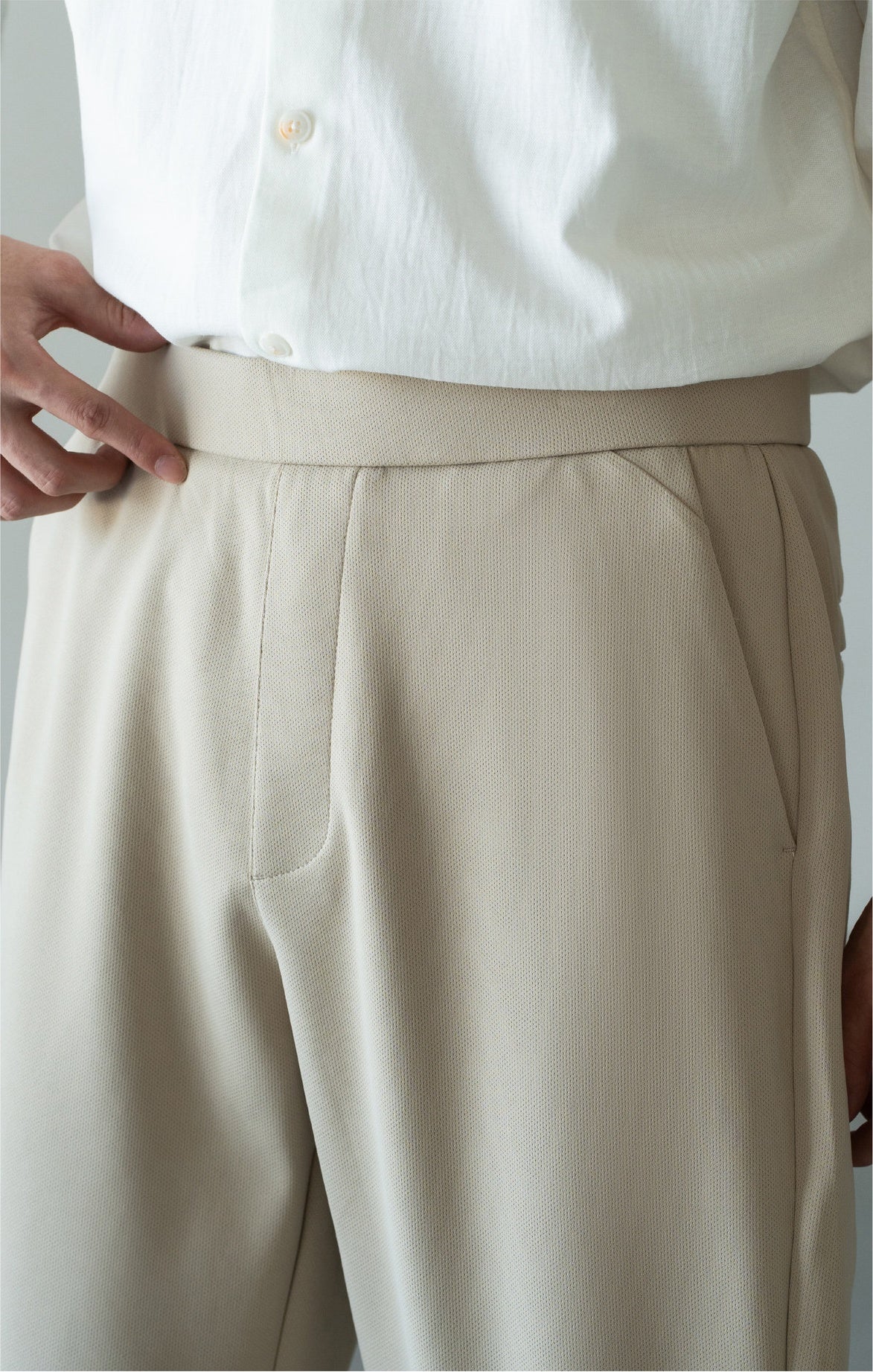 Men's Zero-Restriction Wrinkle-Free Travel Pants - Elastic Waist - KHAKI
