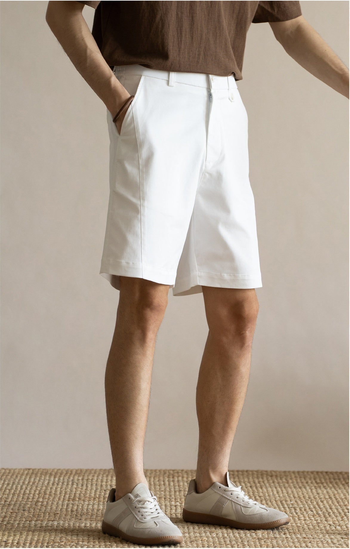 Men's Old Money 49% Cotton-Lyocell Stretch Comfort Shorts - WHITE
