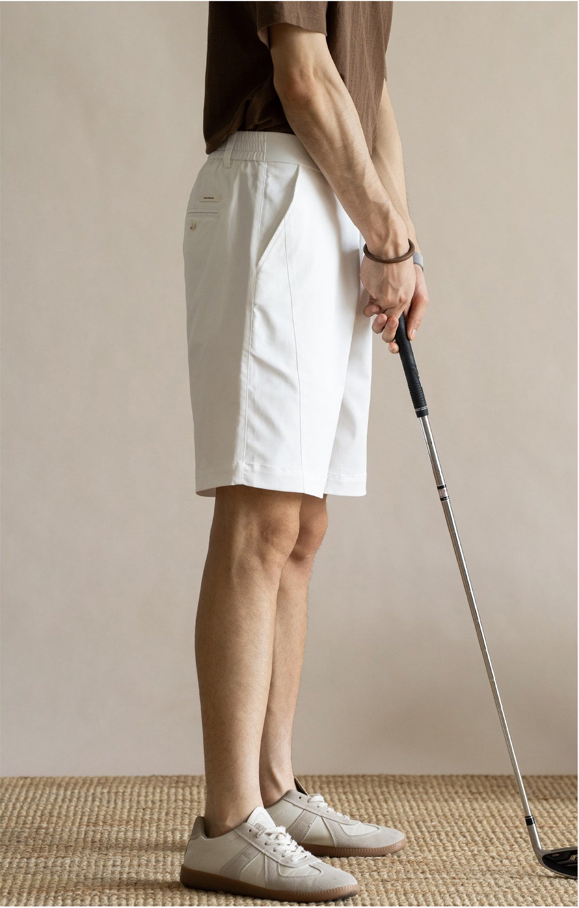 Men's Old Money 49% Cotton-Lyocell Stretch Comfort Shorts - WHITE