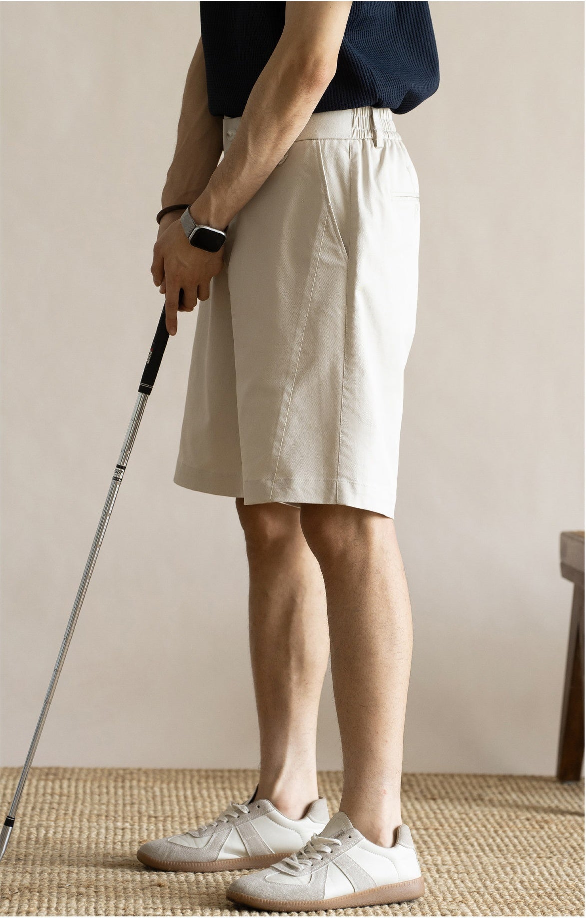 Men's Old Money 49% Cotton-Lyocell Stretch Comfort Shorts - LIGHTGREY