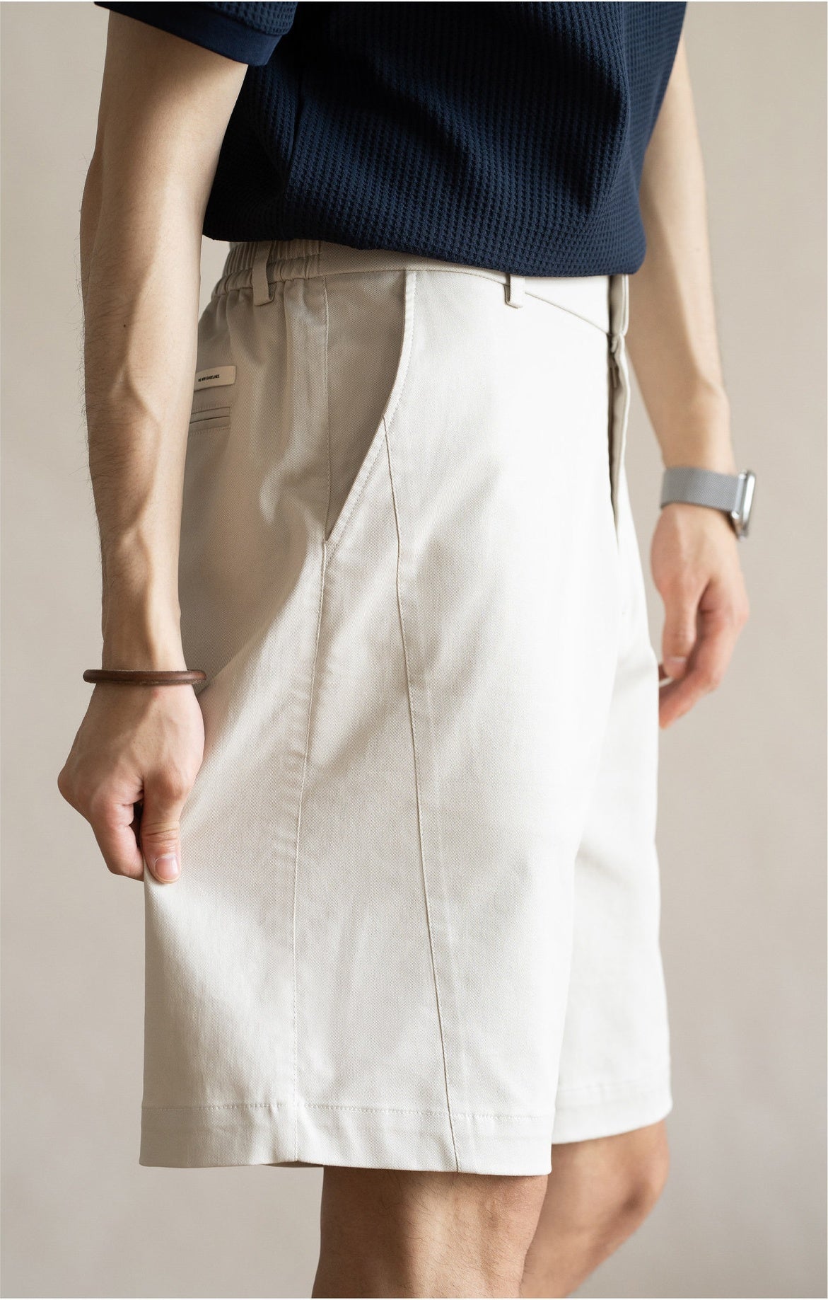 Men's Old Money 49% Cotton-Lyocell Stretch Comfort Shorts - LIGHTGREY