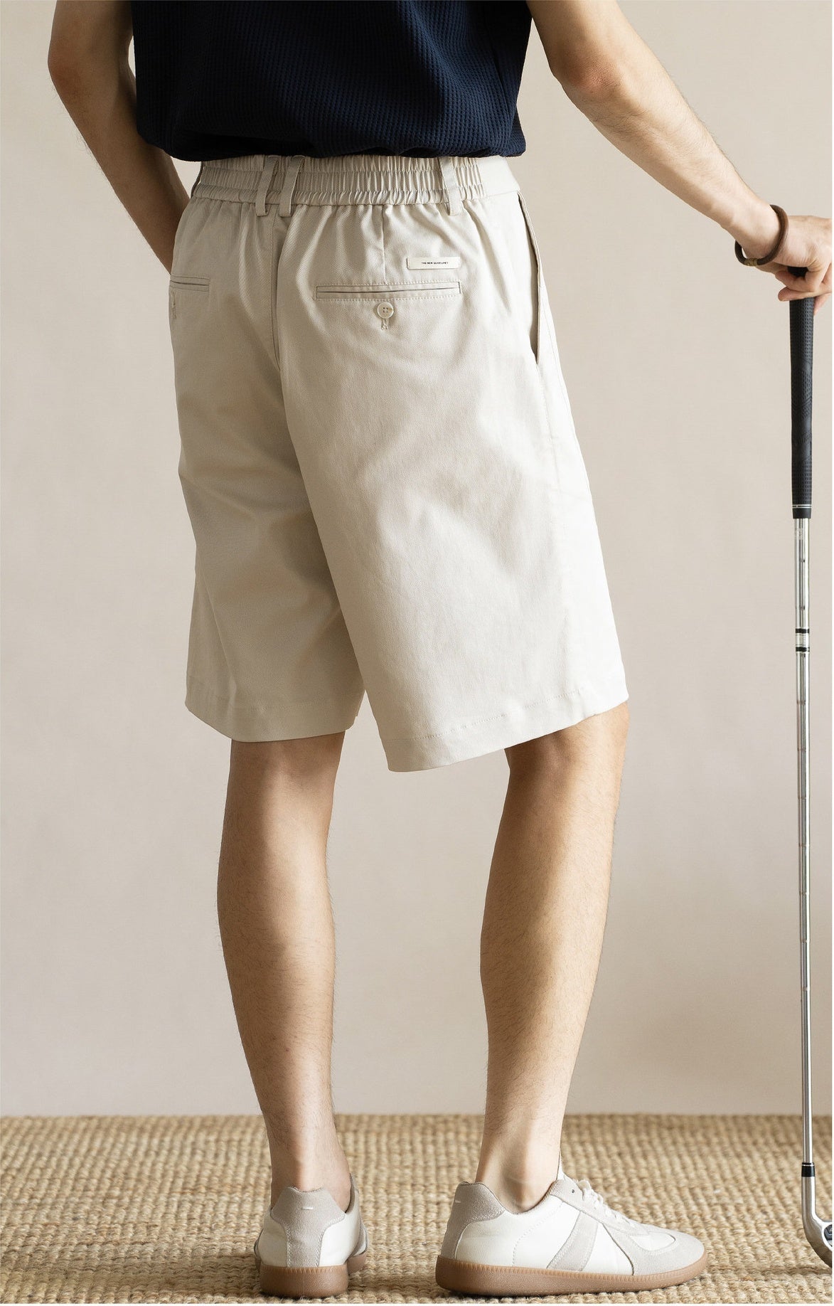 Men's Old Money 49% Cotton-Lyocell Stretch Comfort Shorts - LIGHTGREY