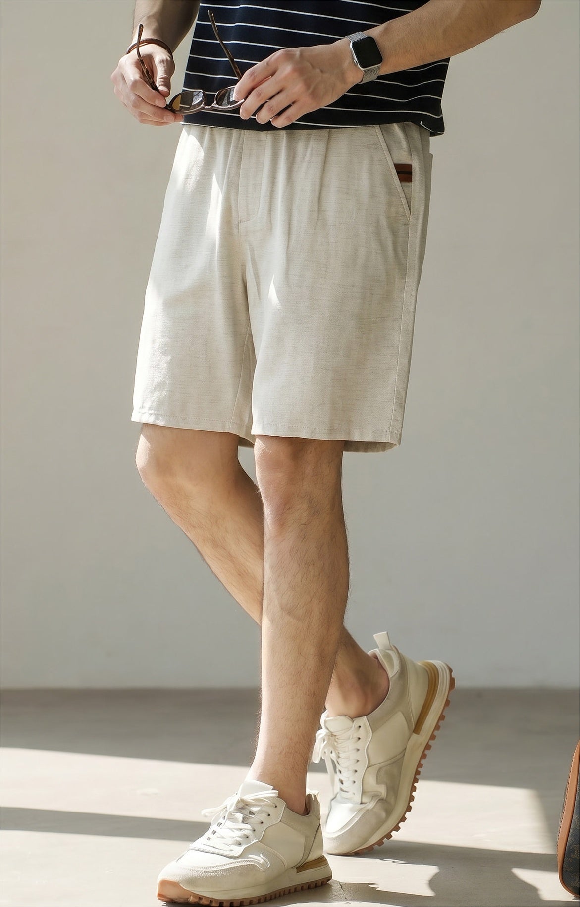 Men's Korean Minimalist High-Drape 92% Lyocell Shorts - Elastic Waist - HEMP