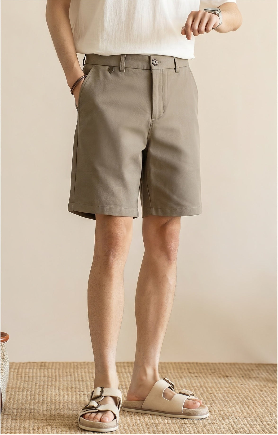 Men's Old Money Golf Shorts – Preppy Tailored Waistband Summer Resort Shorts - KHAKI