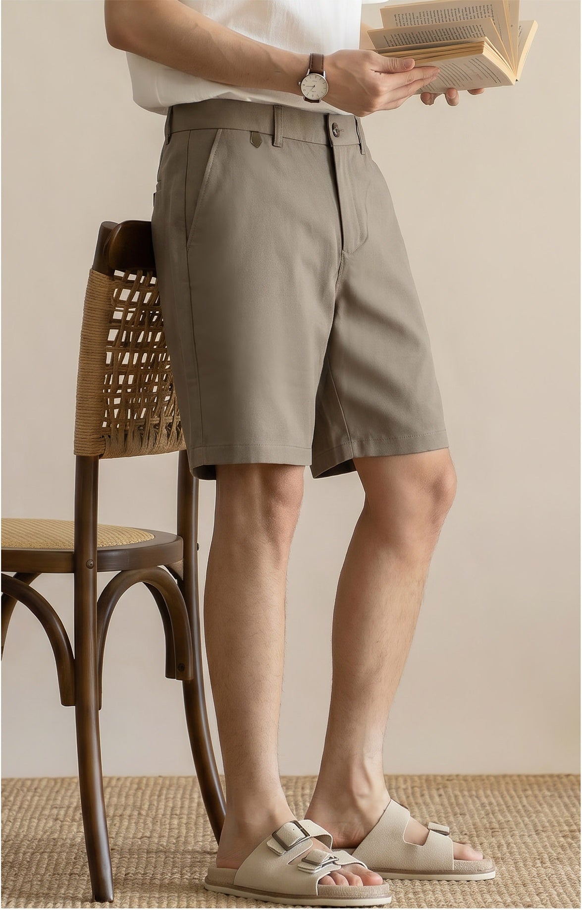 Men's Old Money Golf Shorts – Preppy Tailored Waistband Summer Resort Shorts - KHAKI