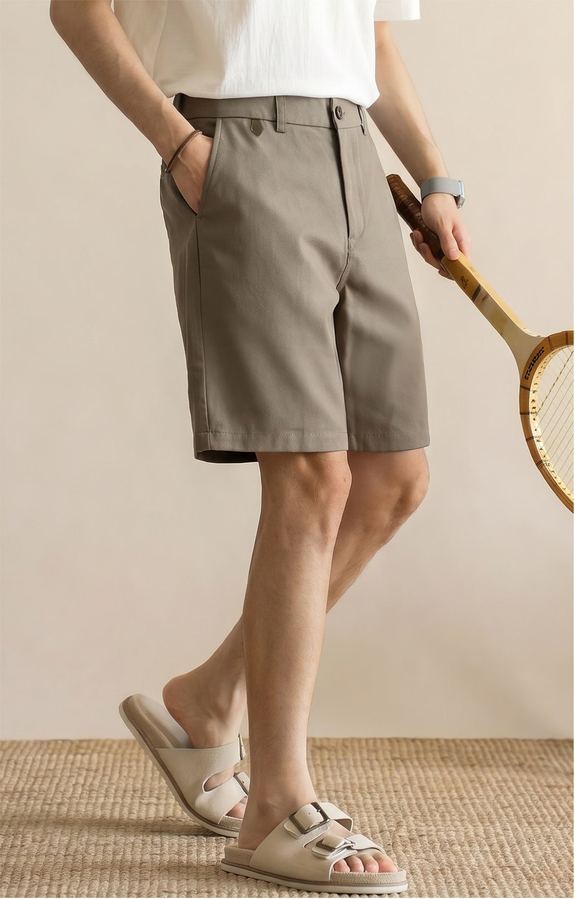 Men's Old Money Golf Shorts – Preppy Tailored Waistband Summer Resort Shorts - KHAKI