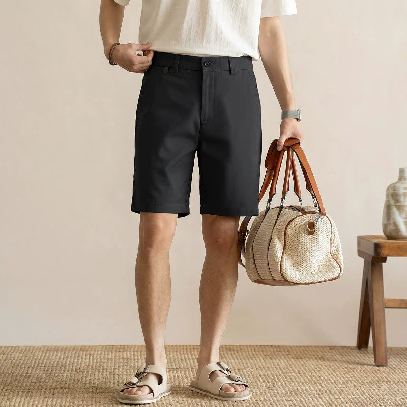 Men's Old Money Golf Shorts – Preppy Tailored Waistband Summer Resort Shorts - BLACK