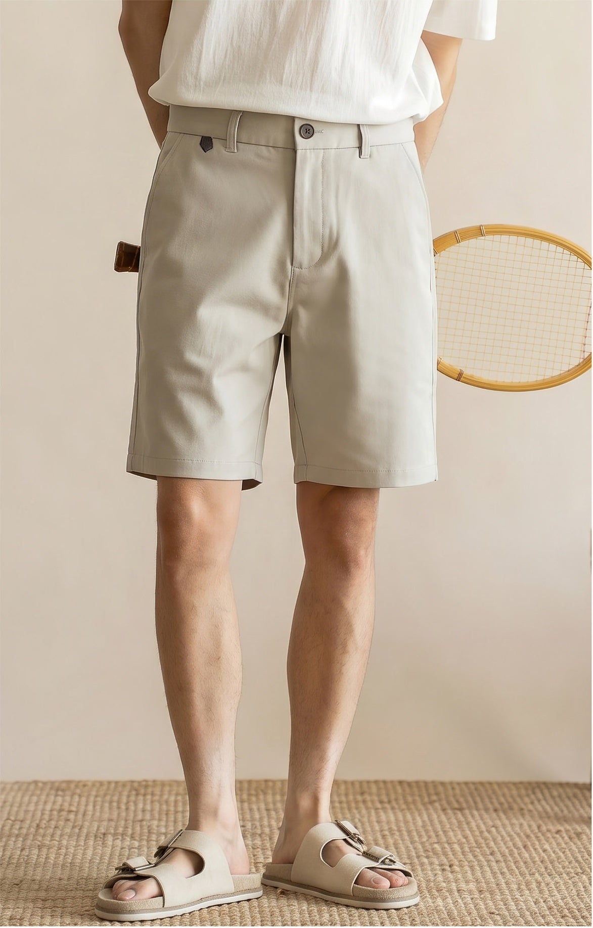Men's Old Money Golf Shorts – Preppy Tailored Waistband Summer Resort Shorts - APRICOT