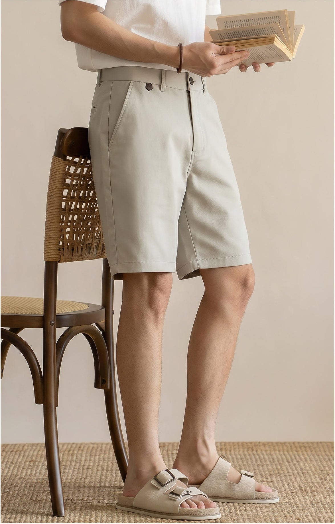Men's Old Money Golf Shorts – Preppy Tailored Waistband Summer Resort Shorts - APRICOT