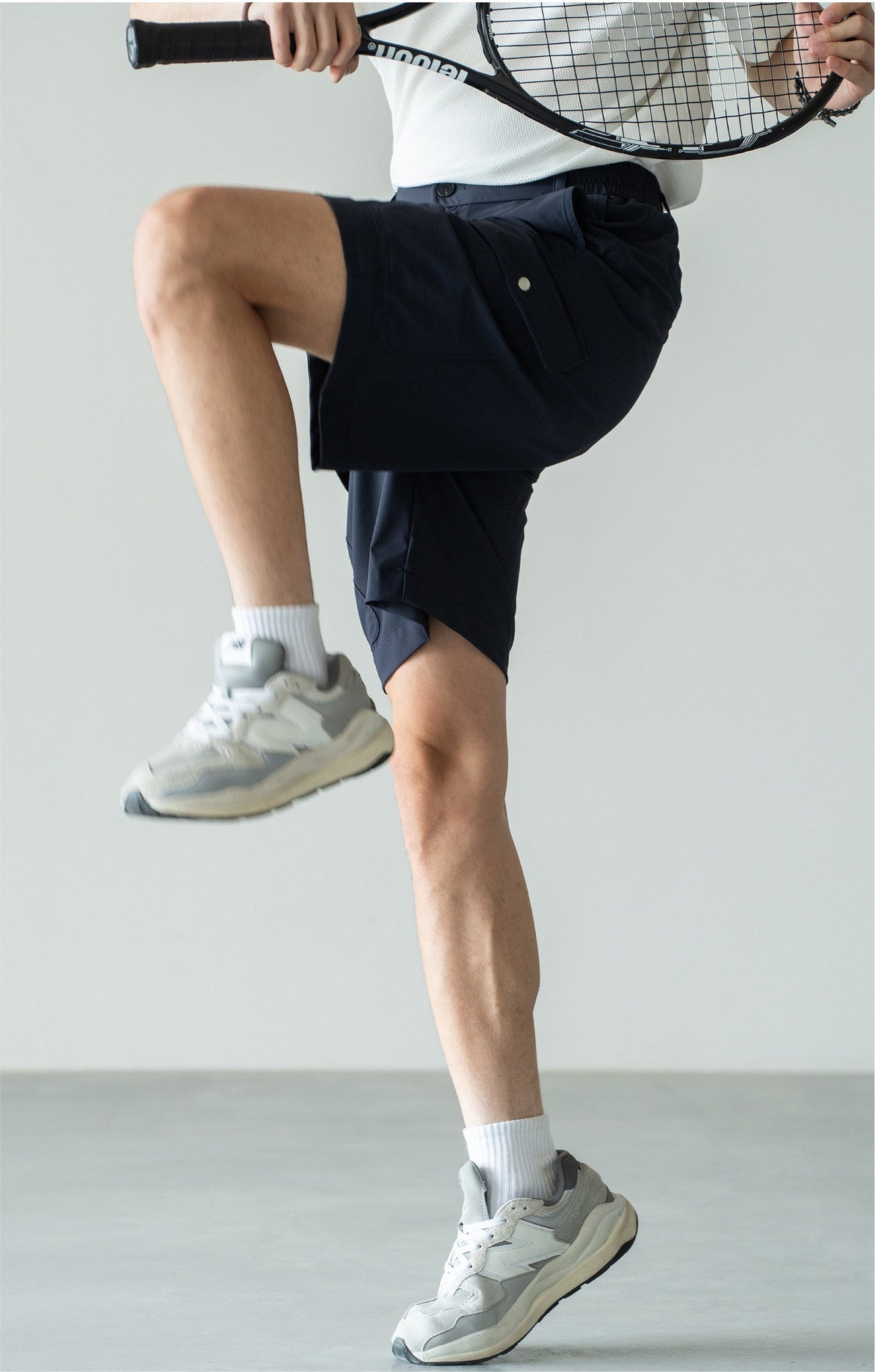 Men's Quick-Dry Cooling Cargo Shorts – Lightweight 4-Way Stretch Athletic Shorts with Semi-Elastic Waist - DARKBLUE