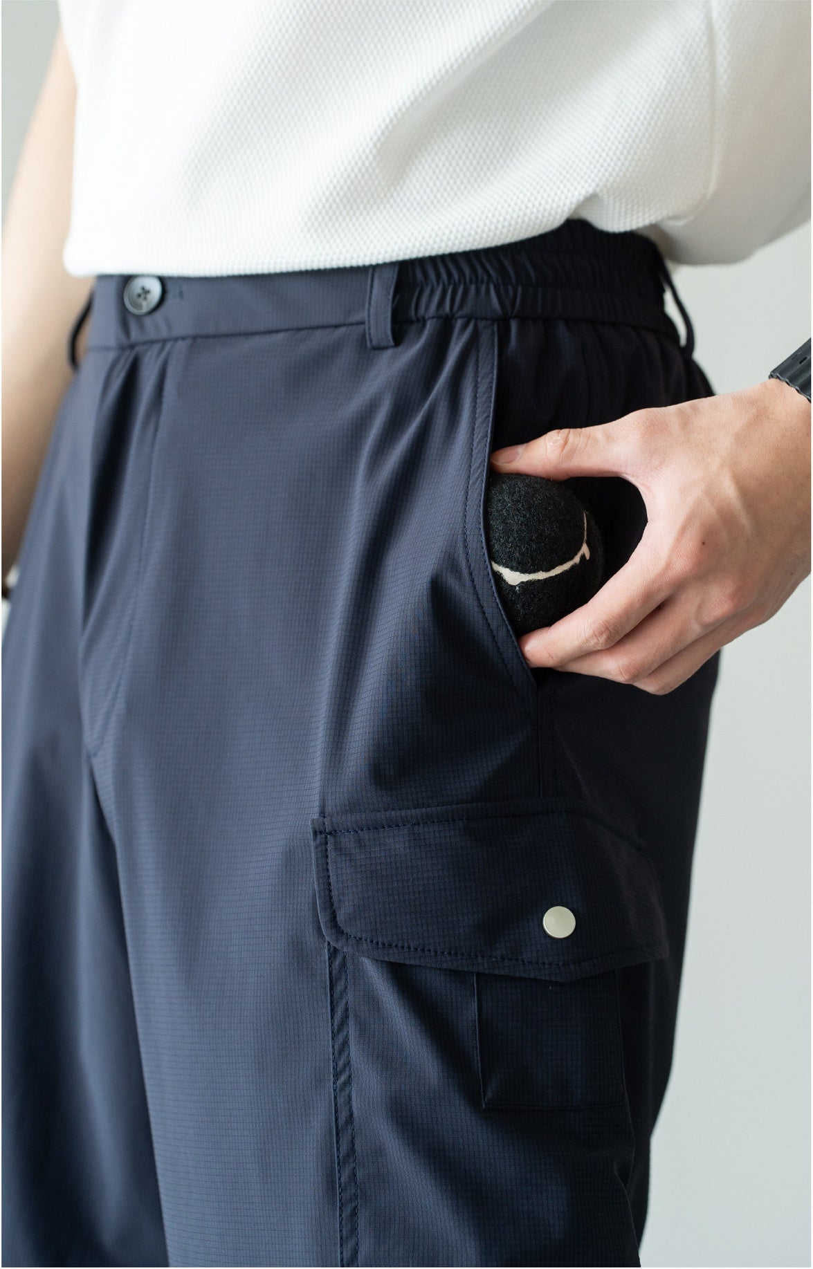 Men's Quick-Dry Cooling Cargo Shorts – Lightweight 4-Way Stretch Athletic Shorts with Semi-Elastic Waist - DARKBLUE