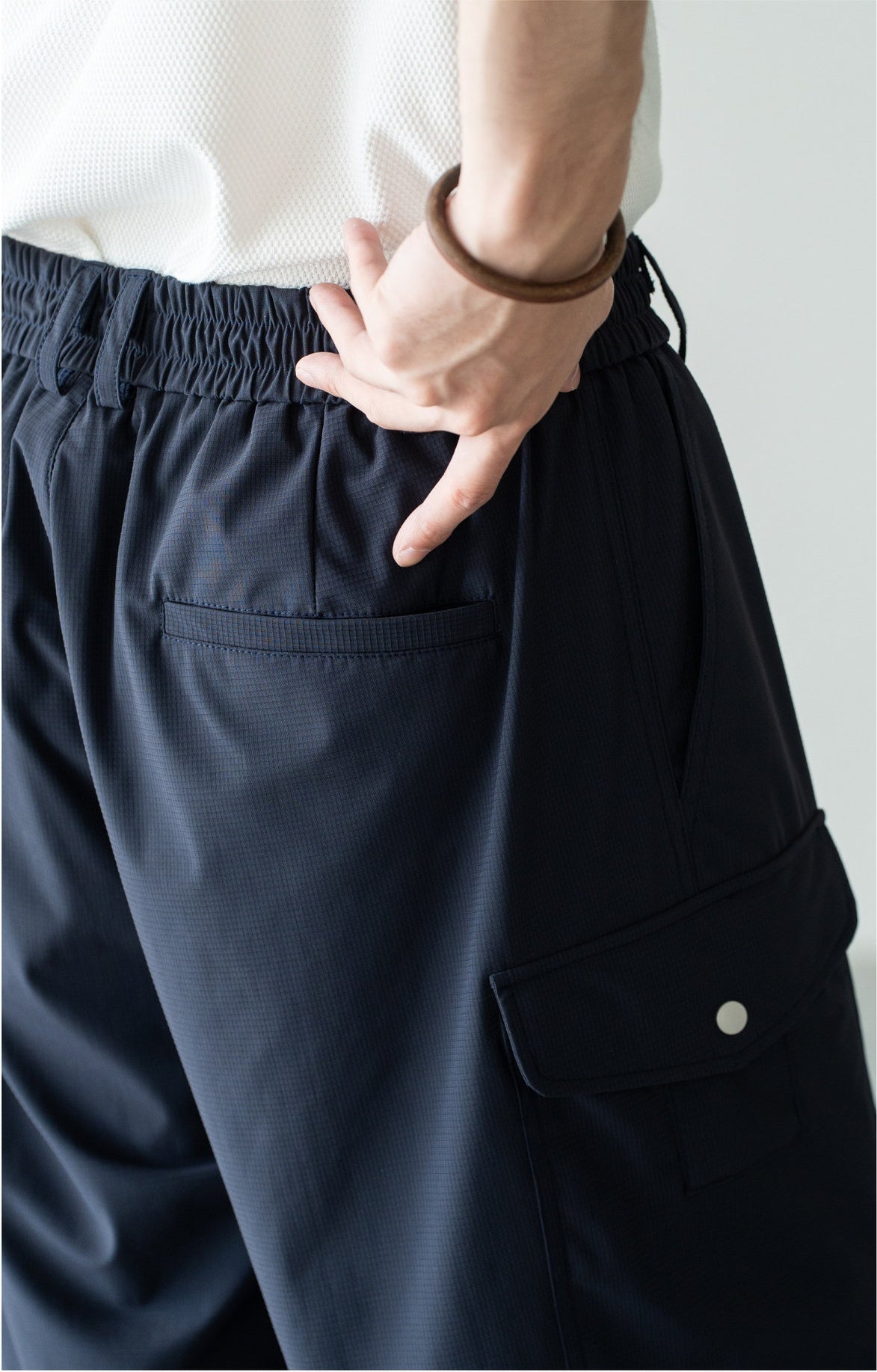 Men's Quick-Dry Cooling Cargo Shorts – Lightweight 4-Way Stretch Athletic Shorts with Semi-Elastic Waist - DARKBLUE