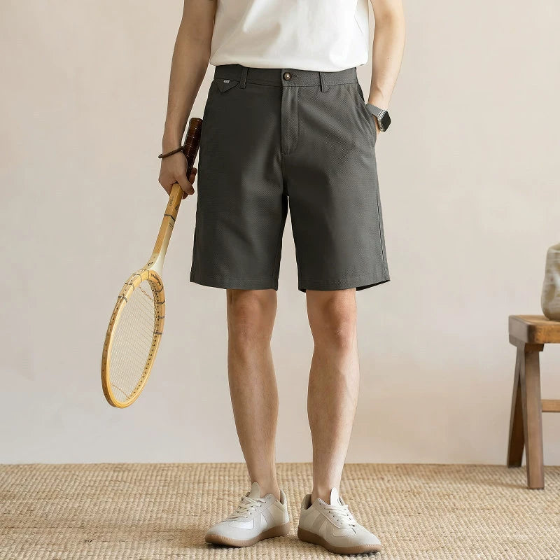 Men's Old Money Business Casual Shorts – Lightweight Wrinkle-Resistant Relaxed Fit - GRAY