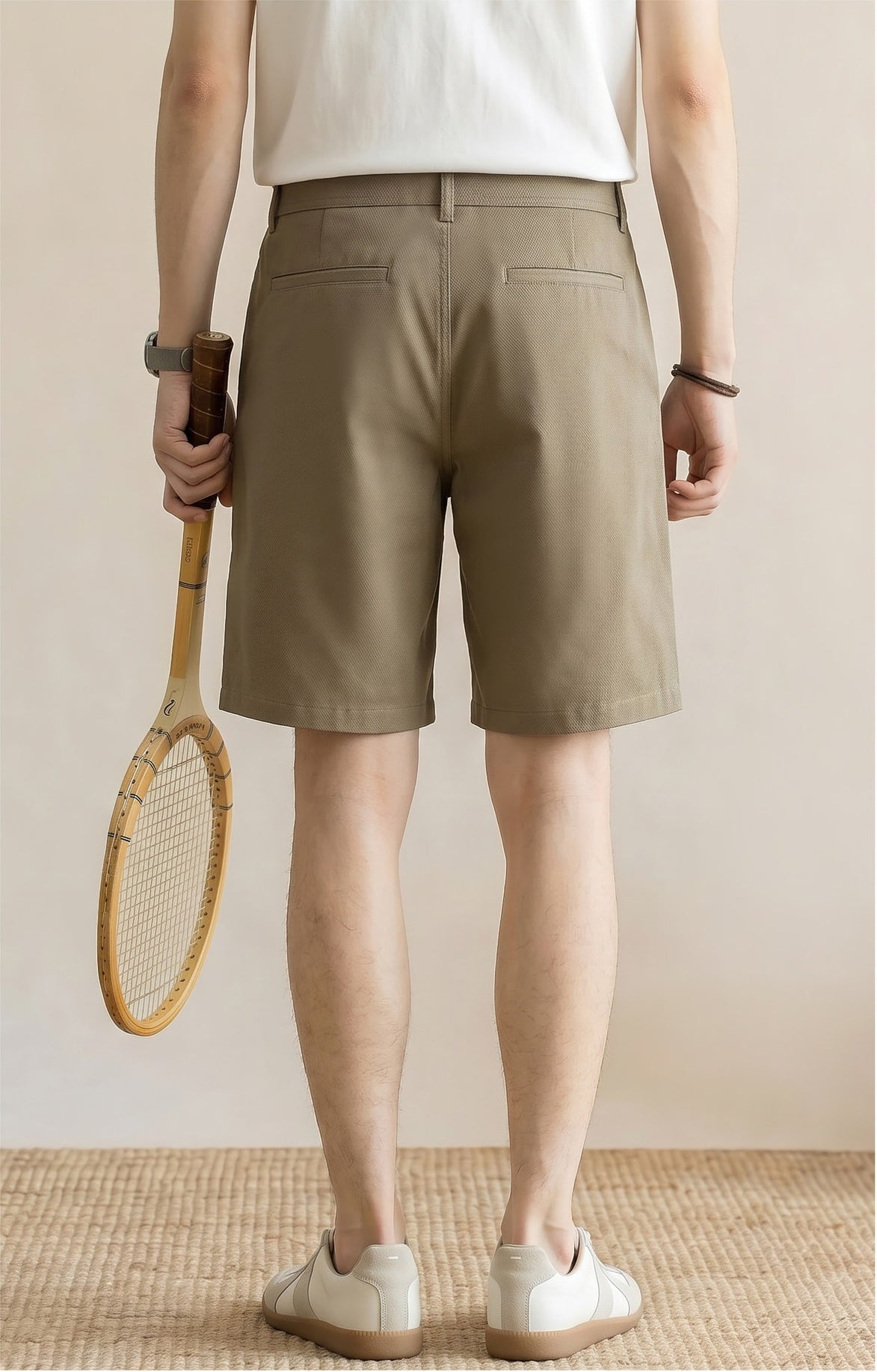 Men's Old Money Business Casual Shorts – Lightweight Wrinkle-Resistant Relaxed Fit - KHAKI