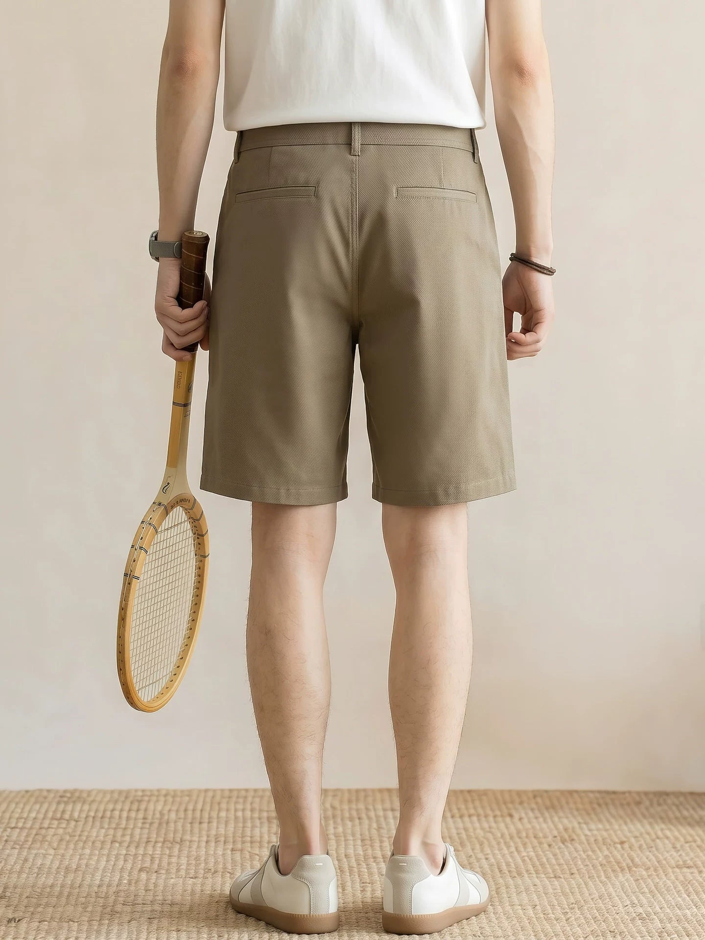 Men's Old Money Business Casual Shorts – Lightweight Wrinkle-Resistant Relaxed Fit - KHAKI