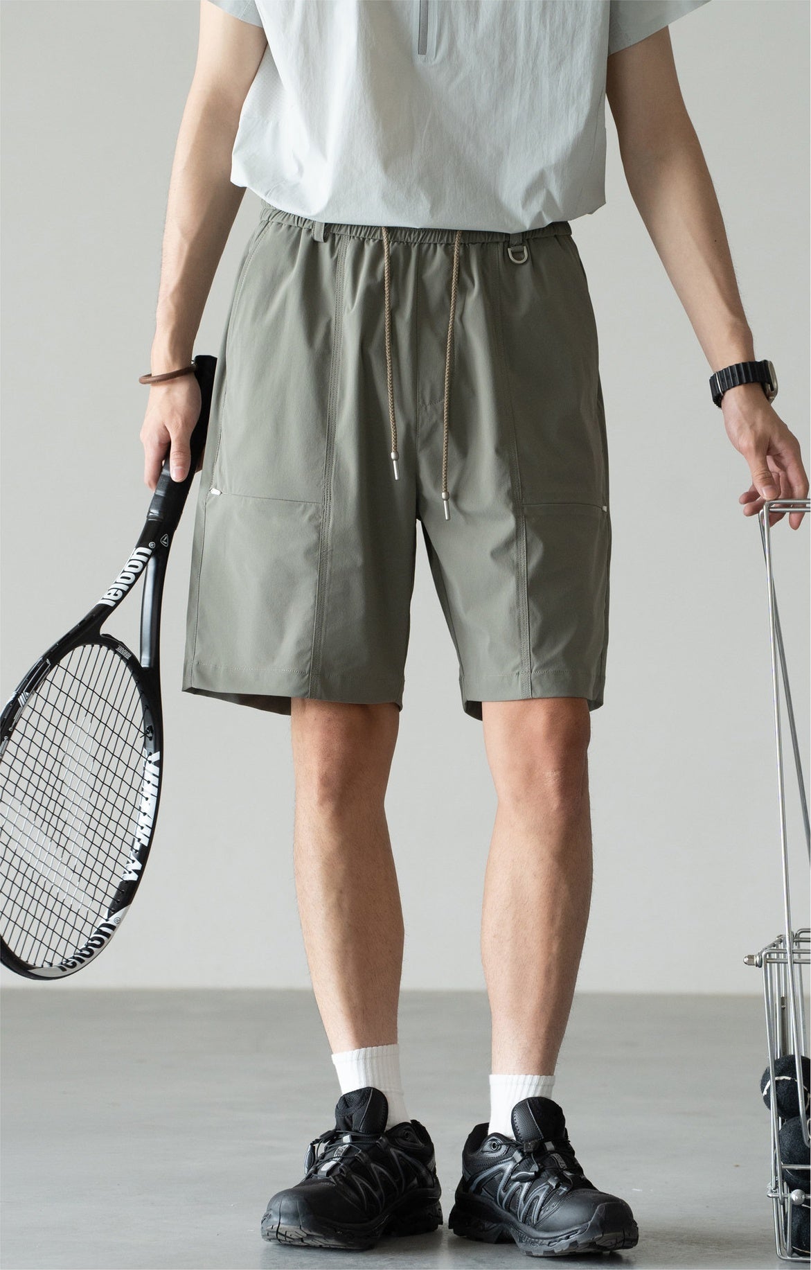 Old Money Cool-Touch Relaxed Elastic Waist Shorts - SAGEGREEN