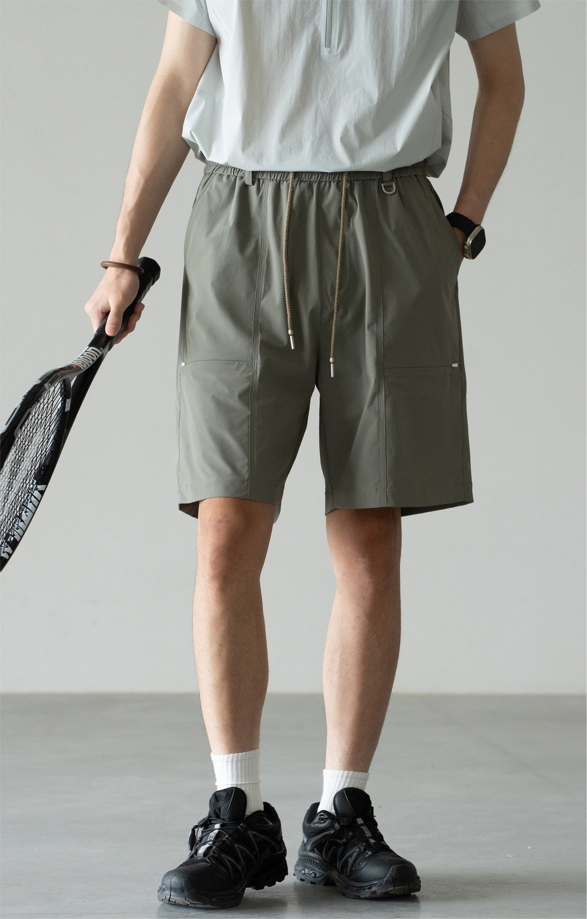 Old Money Cool-Touch Relaxed Elastic Waist Shorts - SAGEGREEN