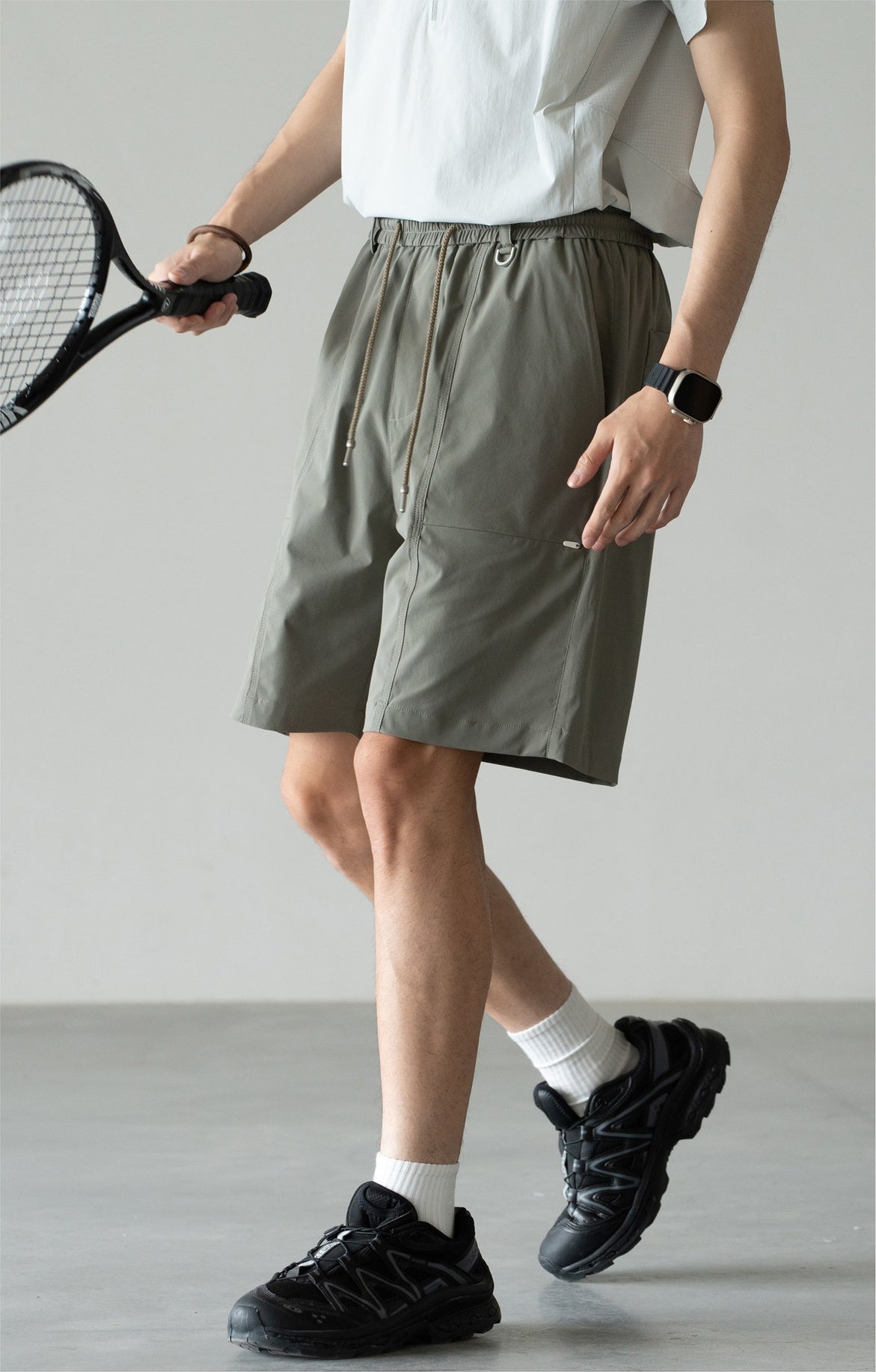 Old Money Cool-Touch Relaxed Elastic Waist Shorts - SAGEGREEN