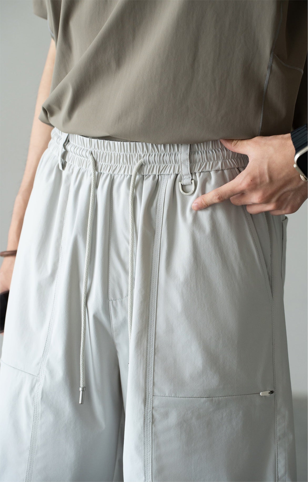 Old Money Cool-Touch Relaxed Elastic Waist Shorts - LIGHTGREY