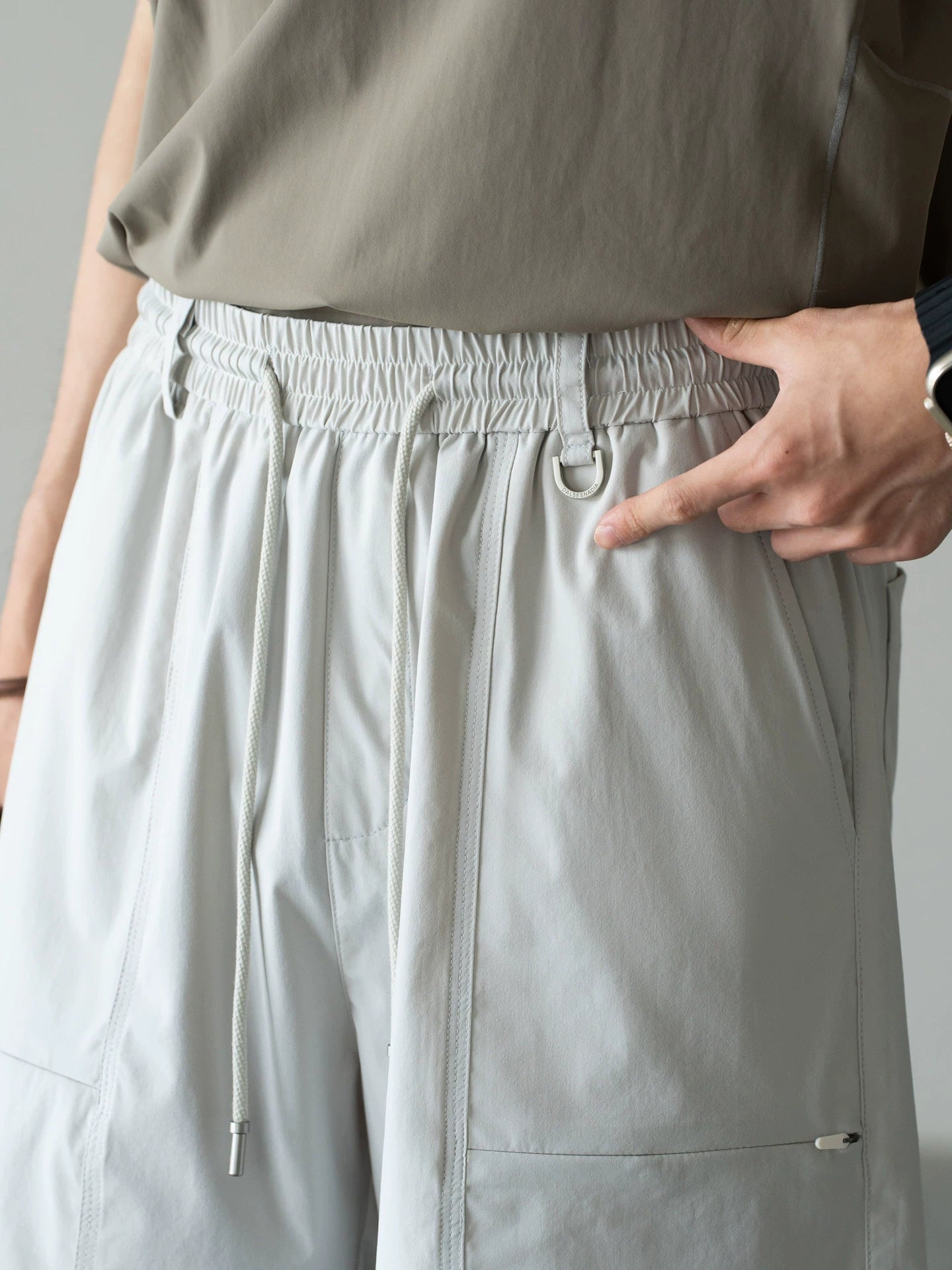Old Money Cool-Touch Relaxed Elastic Waist Shorts - LIGHTGREY