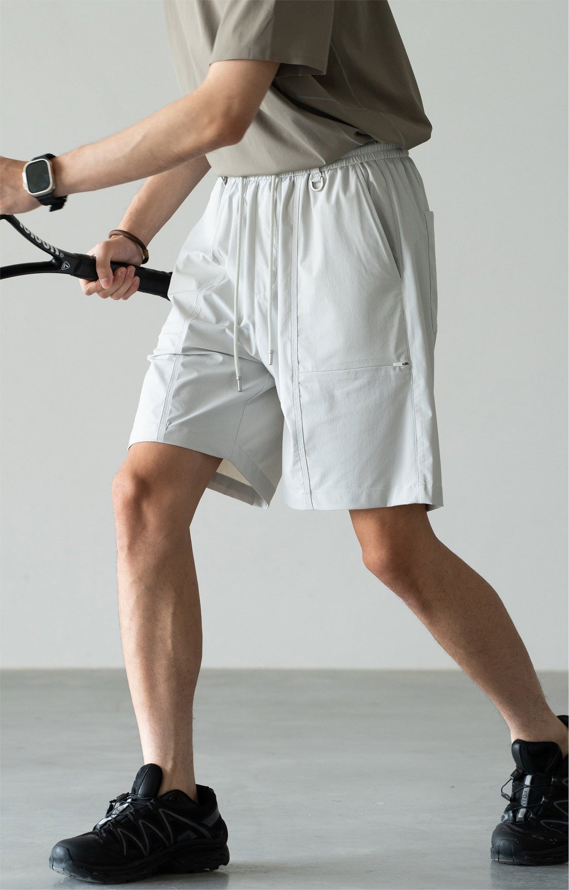 Old Money Cool-Touch Relaxed Elastic Waist Shorts - LIGHTGREY