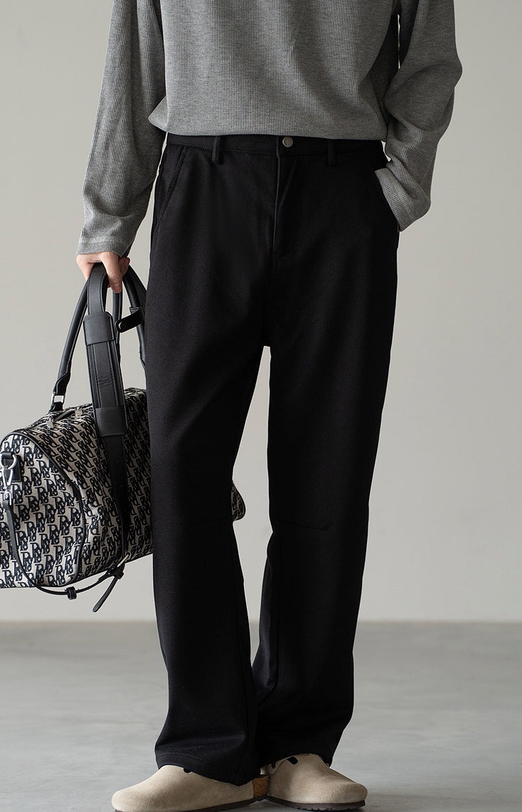 Casual Straight Leg Pants in Black