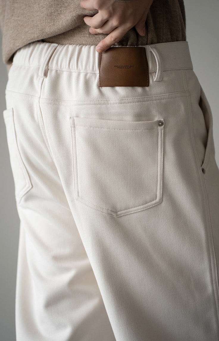 Casual Straight Leg Pants in Beige