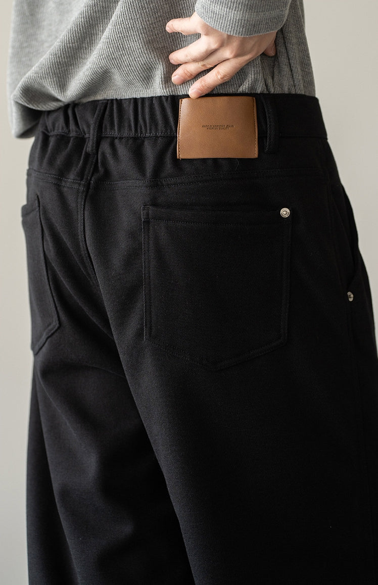 Casual Straight Leg Pants in Black