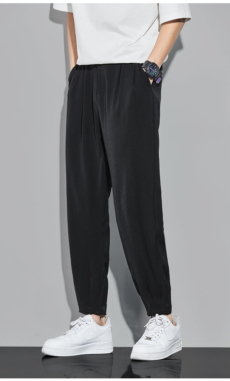 Japanese Retro Coolling Sensation Pants in Black