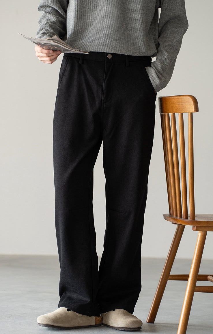 Casual Straight Leg Pants in Black