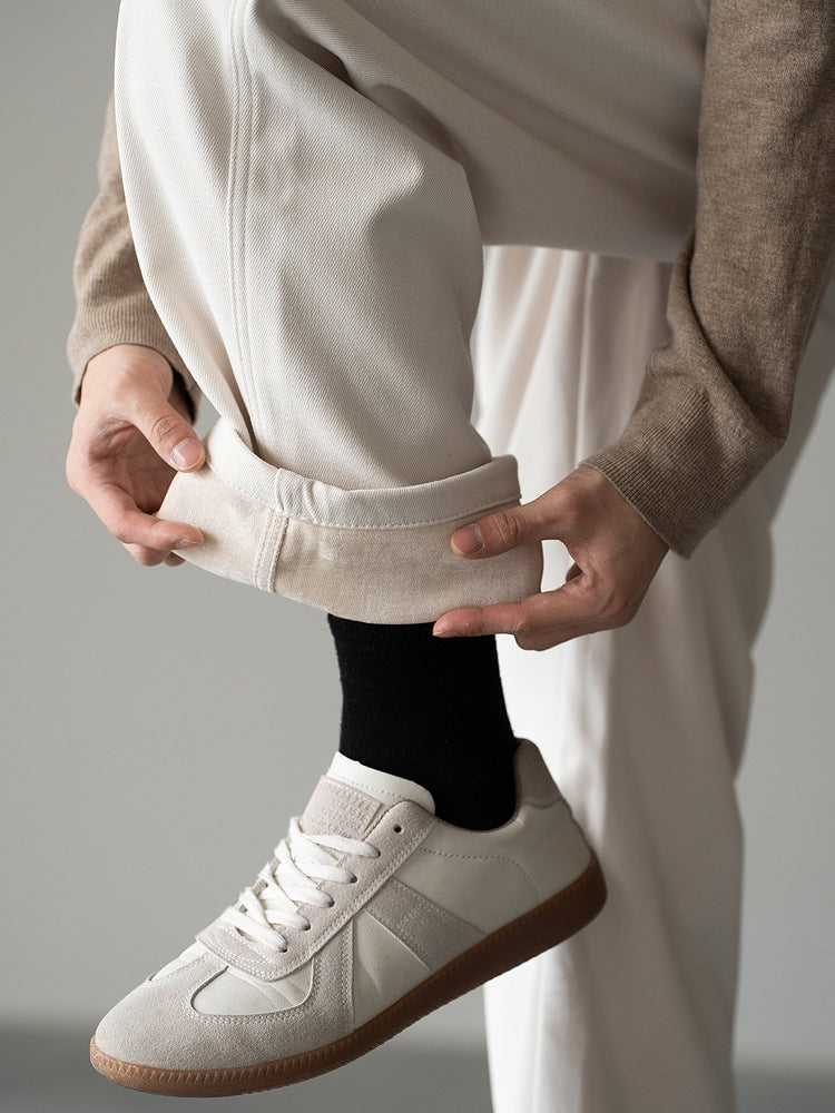 Casual Straight Leg Pants in Beige