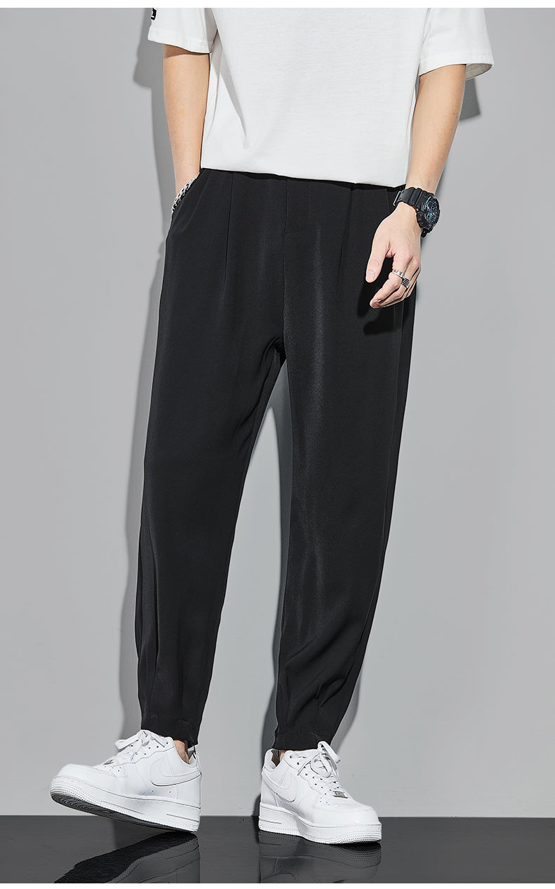 Japanese Retro Coolling Sensation Pants in Black