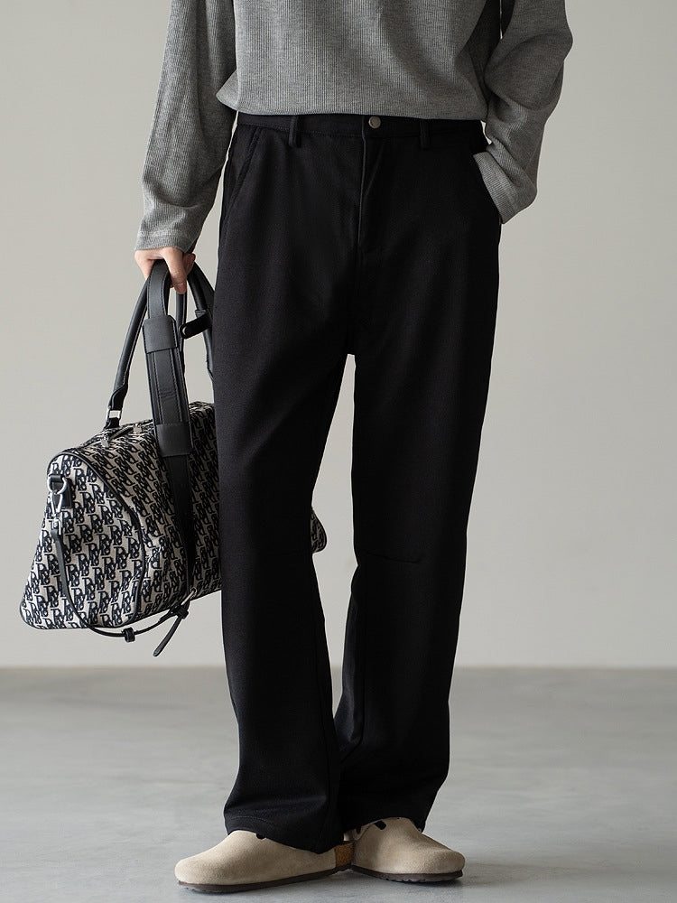 Casual Straight Leg Pants in Black