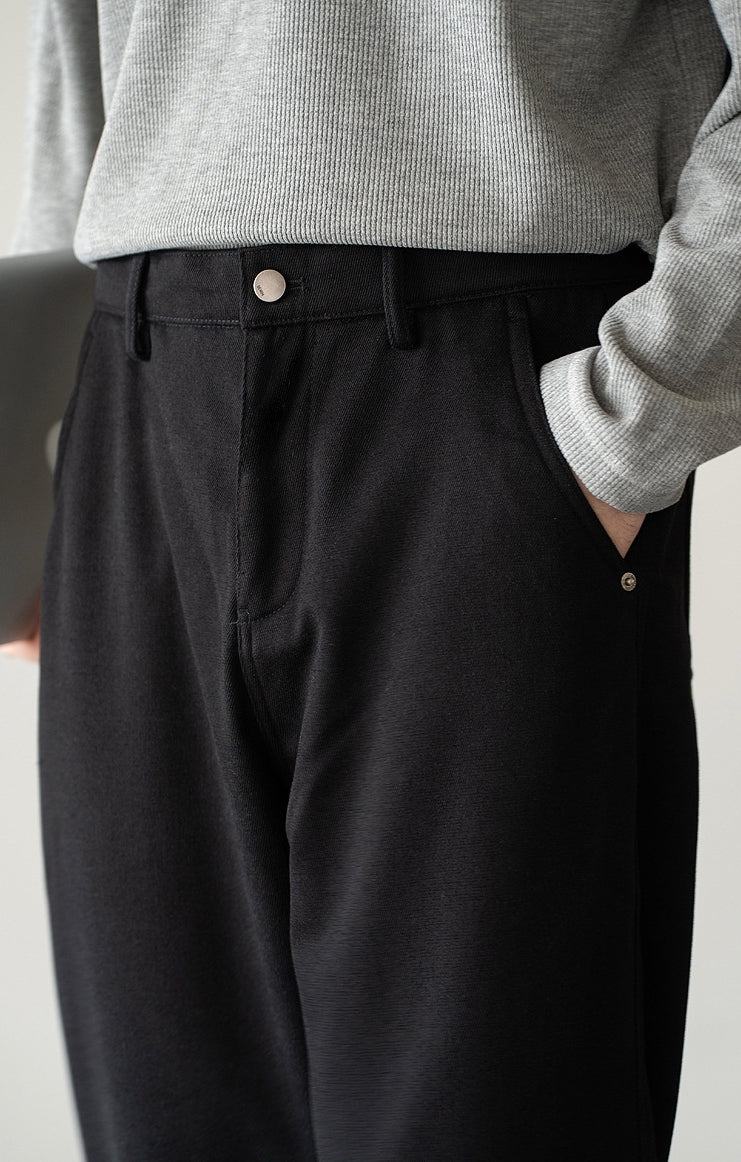 Casual Straight Leg Pants in Black