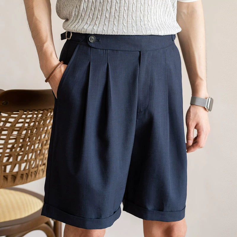 Men’s Tailored Commuter Shorts with Side Adjusters & Cooling Touch - DARKBLUE