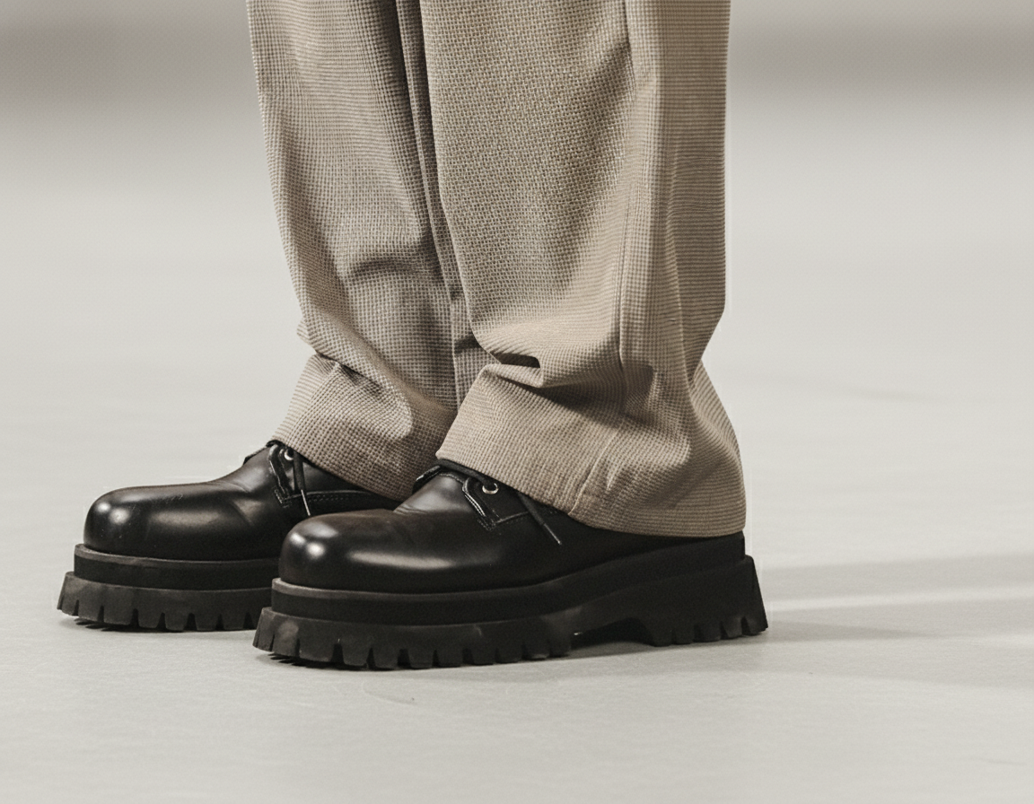 Plaid Texture Casual Pants in Khaki