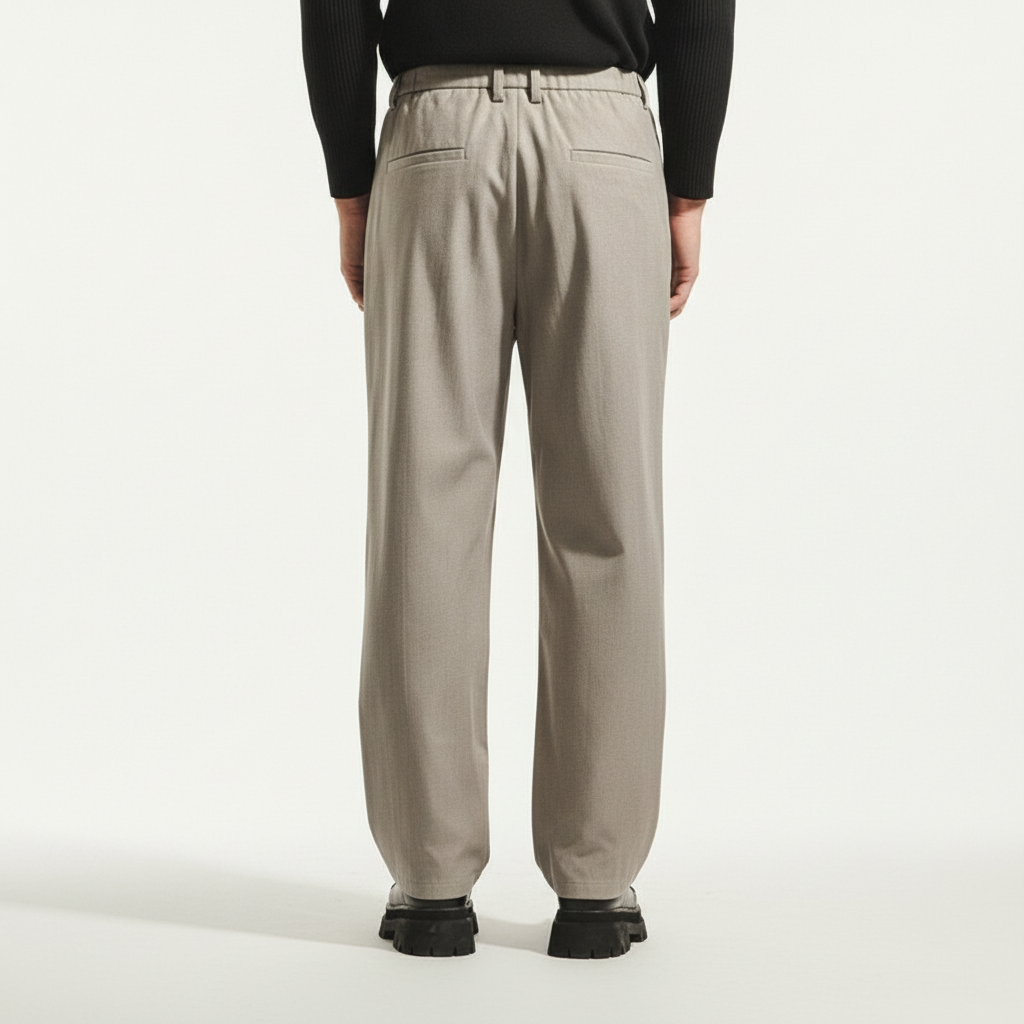 Plaid Texture Casual Pants in Khaki