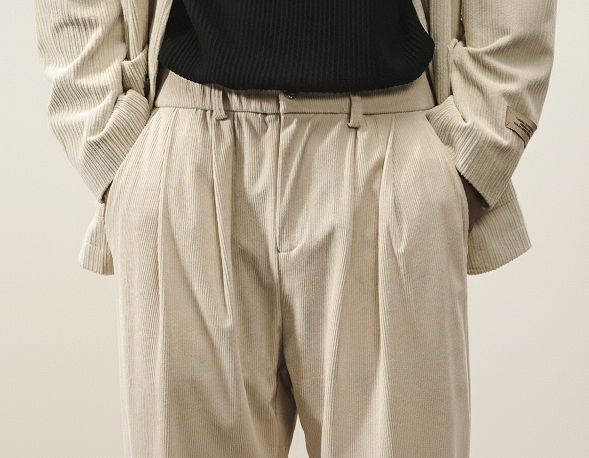 Corduroy Pleated Pants