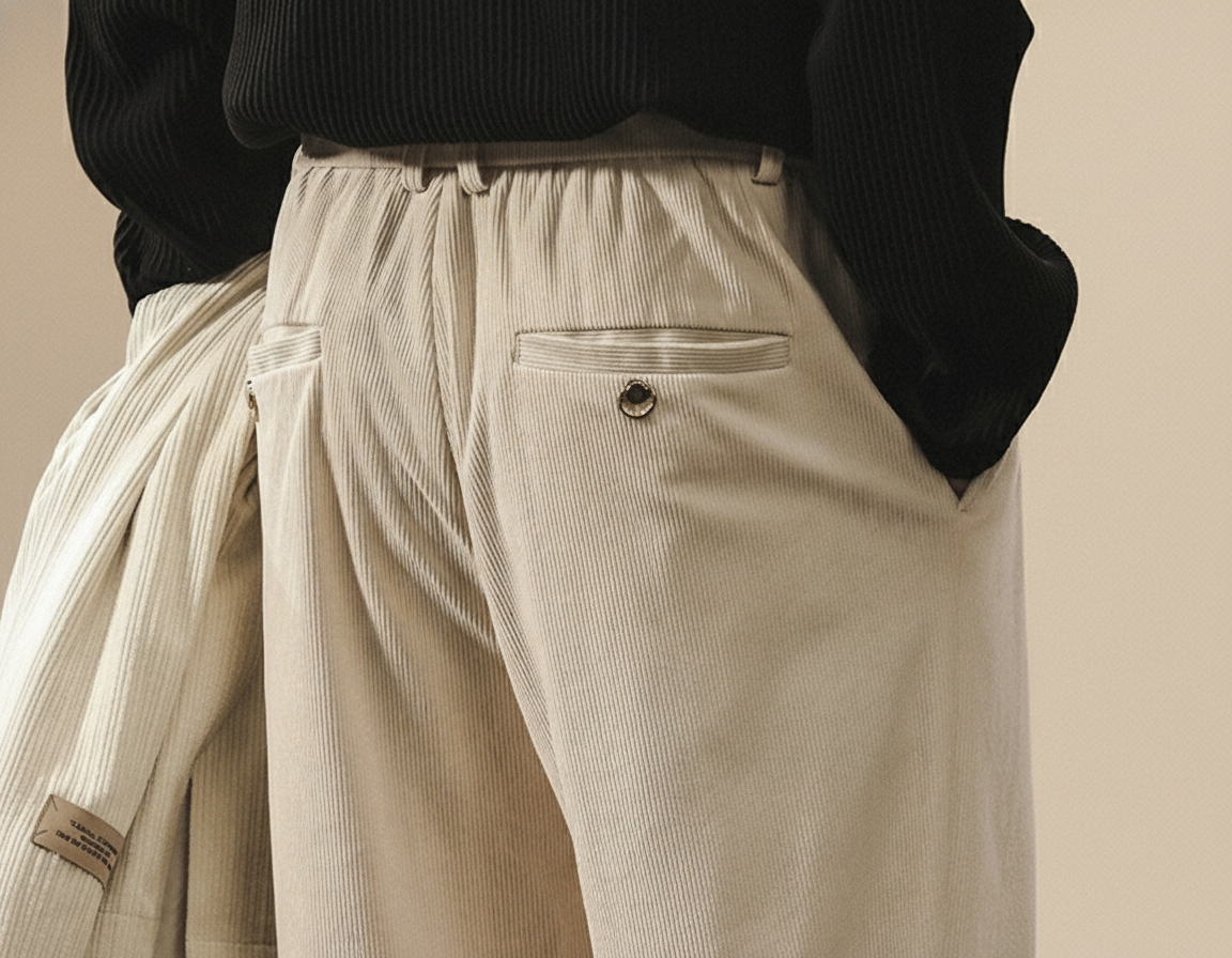 Corduroy Pleated Pants