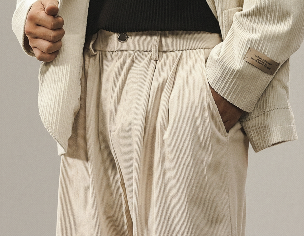 Corduroy Pleated Pants