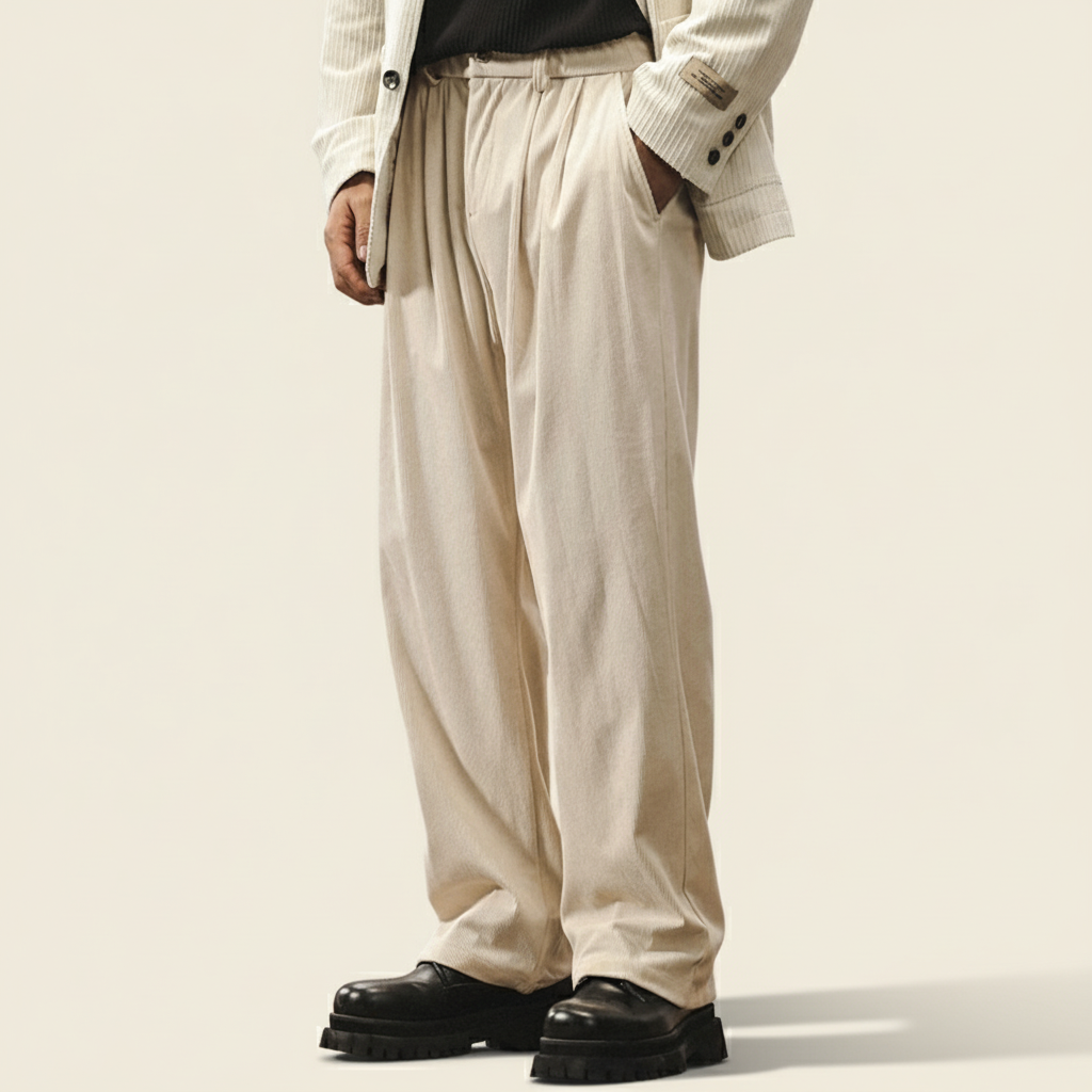 Corduroy Pleated Pants