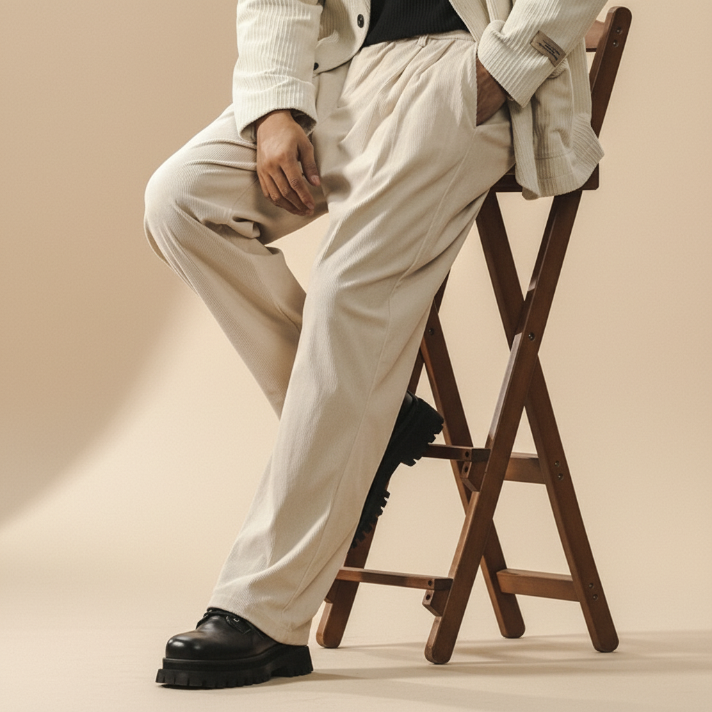 Corduroy Pleated Pants