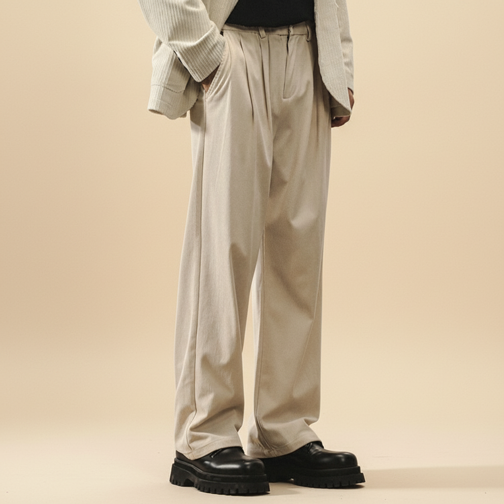 Corduroy Pleated Pants